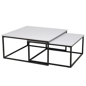 Set 2 konferenčných stolíkov, matná biela/ čierna, KASTLER TYP 1, rozbalený tovar