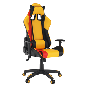 Kancelárske/herné kreslo, žltá/čierna/oranžová, SOLERO, rozbalený tovar