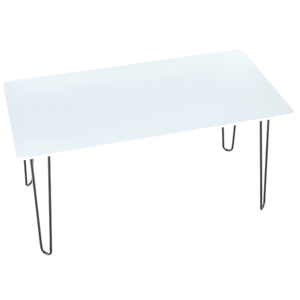 Jedálenský stôl, biela/kov, KURT R1, rozbalený tovar