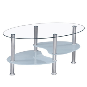 Konferenčný stolík, oceľ/sklo, WAVE NEW R1, rozbalený tovar