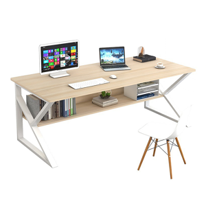 Písací stôl s policou, dub prírodný/biela, TARCAL 100 R1, rozbalený tovar