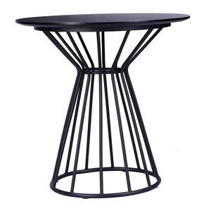Jedálenský stôl, čierna, priemer 70 cm, TEGAN P1, poškodený tovar