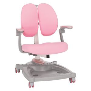Rastúca stolička s podnožou, sivá/ružová, TEJLA P1, poškodený tovar