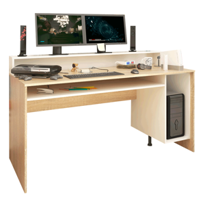 PC stôl/herný stôl, dub sonoma/biela, TEZRO NEW RP1, rozbalený tovar