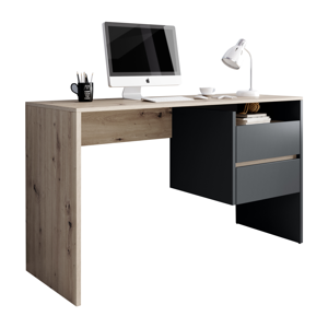 PC stôl, dub artisan/grafit, TULIO R1, rozbalený tovar