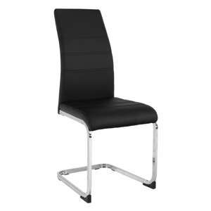 Jedálenská stolička, čierna/chróm, VATENA R1, rozbalený tovar